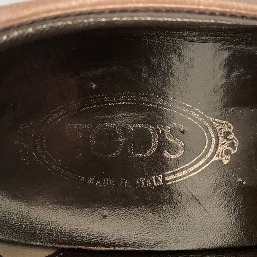 Tod's Brown Leather Driver’s Loafers 9.5 Designer Luxury Country Club Old Money - Picture 10 of 12
